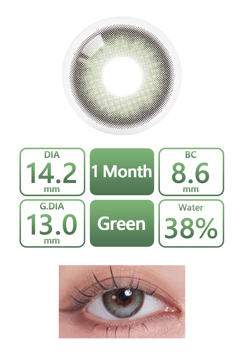 OLOLA, Hugmoon Muse Green, Korean SNS Popular colored contacts sales, eyesm, 1day daily natural dewy watery lens, Queencontacts